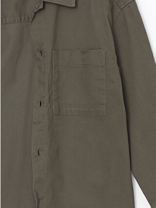 XSIDE Relaxed Fit Twill Men's Shirt Jacket - S5BV47Z8-SEM | LC Waikiki