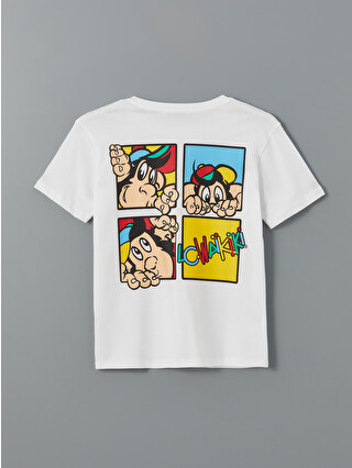 LCW ECO Crew Neck Nostalgic Monkey Printed Short Sleeve Women's T