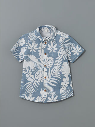 Açık İndigo Baskılı