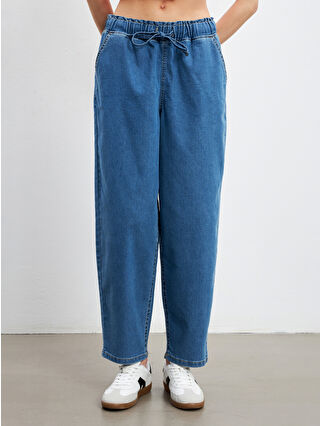 LCW Jeans Elasticated Waist Mom Fit Women's Jeans - S5FJ43Z8-MD4