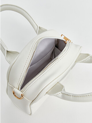 LONI Women's Funky Flat Shoulder Bag - Faux Leather Crossbody, White Small - View #5