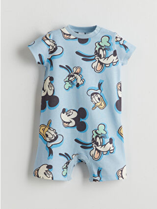 Açık Mavi Baskılı