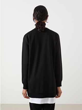 LCW Modest Bisiklet Yaka Baskılı Kadın Sweatshirt Tunik - S5GN16Z8