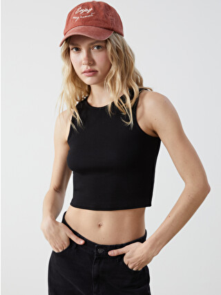 【正規品】Wildbeat Boxy Top XS XSIDE Crew Neck Textured Women's Crop Top - S5GP95Z8-CVL | LC Waikiki