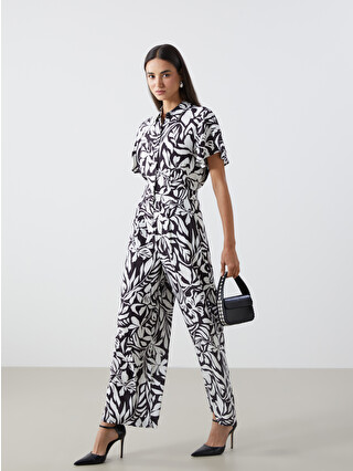 LCWAIKIKI Classic Collared Neck Floral Women's Jumpsuit - S5H504Z8