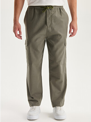 XSIDE Rahat Kalıp Gabardin Erkek Kargo Pantolon - S5HF32Z8-YAG
