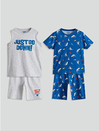 Mid Blue Printed