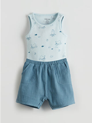 Pale Blue Printed