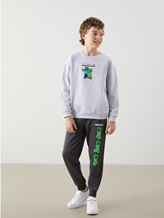 LCW Kids Elastic Waist Minecraft Printed Boys' Jogger Sweatpants
