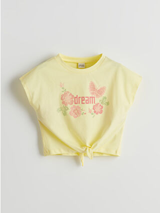 TKKMR♡ LCW ECO Crew Neck Girls' Crop T-Shirt -S5JC98Z4-FTR - LC Waikiki