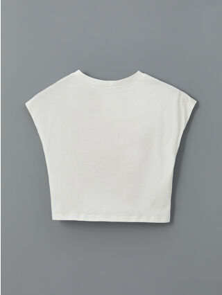 LCW ECO Bisiklet Yaka Kız Çocuk Crop Tişört - S5JC98Z4-J5E | LCW