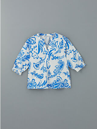 لون أزرق باهت مطبوع