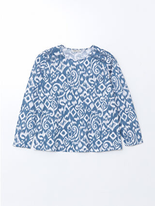 لون نيلي فاتح مطبوع