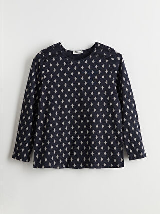 لون كحلي ساطع مطبوع