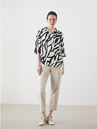 LCWAIKIKI Classic Zebra Patterned Oversize Women's Shirt