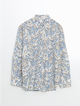 لون أزرق باهت مطبوع