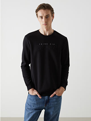 LCWAIKIKI Classic Crew Neck Printed Men's Thick Sweatshirt