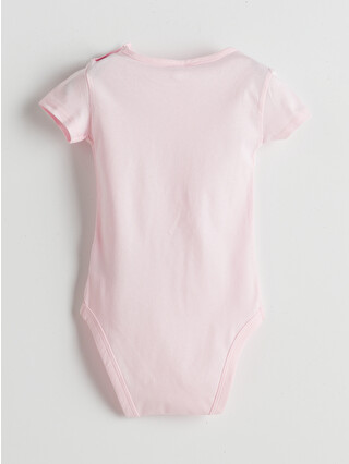 LCW ECO Crew Neck Printed Baby Girls' Snap-Fastened Bodysuit