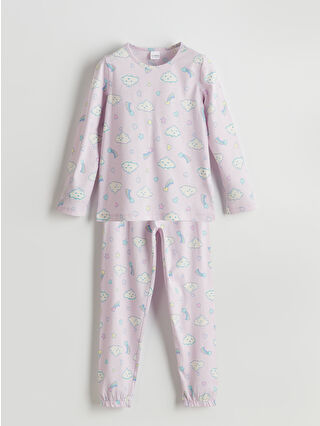 لون ليلكي داكن مطبوع