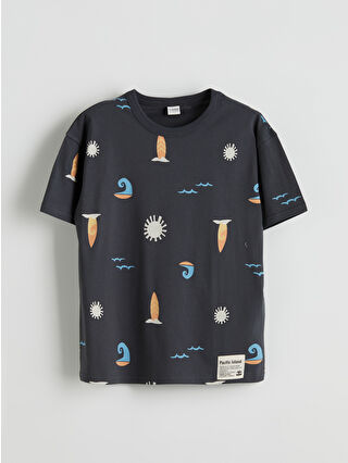 Dark Grey Printed