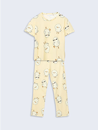 Pastel Yellow Printed