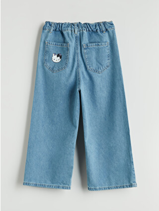 LCW Kids Wideleg Hello Kitty Baskılı Kız Çocuk Jean Pantolon