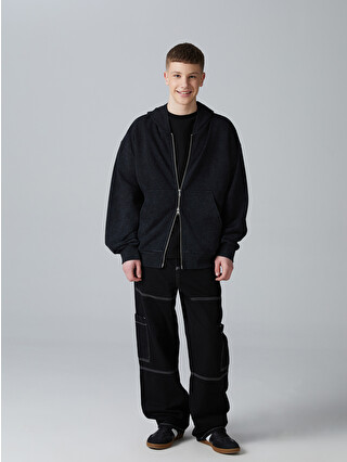 LCW Teen Hooded Young Men's Zip-Up Sweatshirt - S5O487Z4-CVL - LC