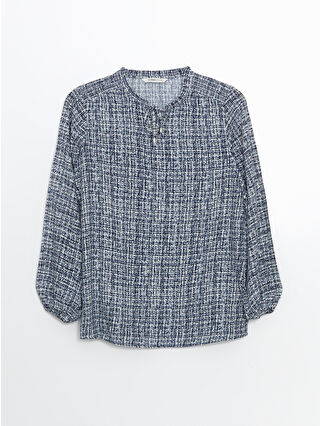 Açık Mavi Baskılı