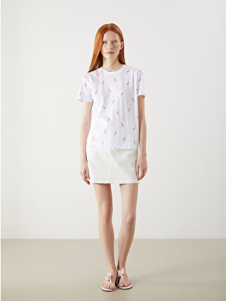 ❤︎様 LCW Kids Beyaz Bisiklet Yaka Anime Baskılı Kız Çocuk Tişört