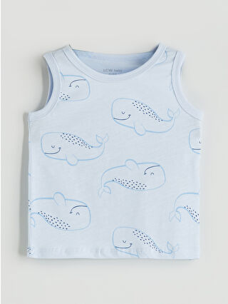 Uçuk Mavi Baskılı