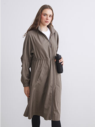 ふく LCW Modest Bej Dik Yaka Oversize Kadın Yağmurluk - S5PF40Z8-DFV | LCW