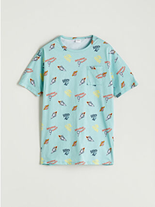 Pastel Yeşil Baskılı