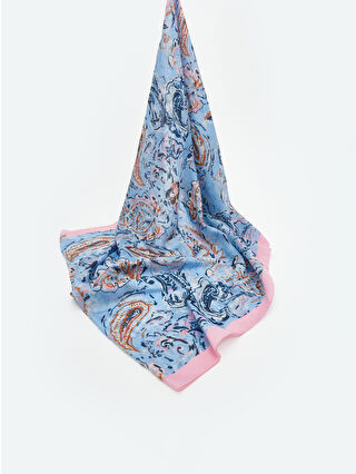 لون أزرق باهت مطبوع