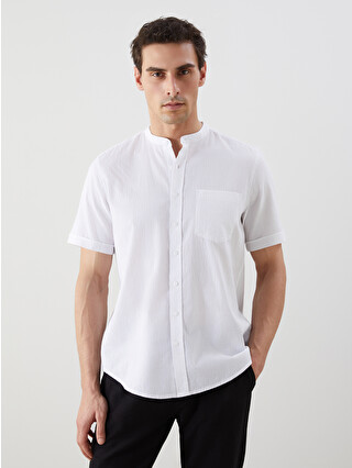 KAVAL Basic plain shirt 白 シャツ LCWAIKIKI Classic Regular Fit Linen-look Men's Basic Shirt