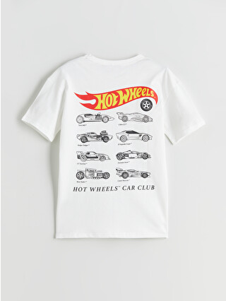 LCW Kids Bisiklet Yaka Hot Wheels Baskılı Erkek Çocuk Tişört