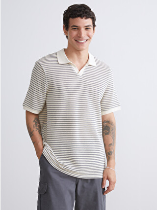 XSIDE Polo Neck Striped Men's T-shirt - S5SF42Z8-LFT | LC Waikiki