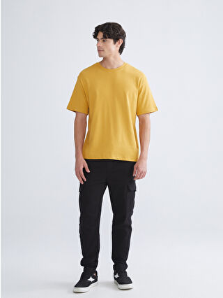 XSIDE Sarı Bisiklet Yaka Penye Erkek Tişört - W50162Z8-GCY | LCW