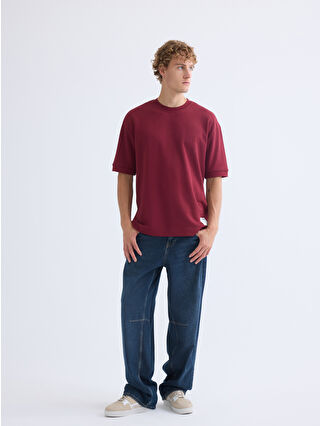 XSIDE Bordo Bisiklet Yaka Erkek Tişört - W50170Z8-HMS | LCW