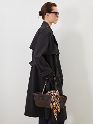 Trench Long Surdimensionné Femme - Coupe-Vent Double Boutonnage Avec Ceinture - Polyester - Pour Saisons Mixtes