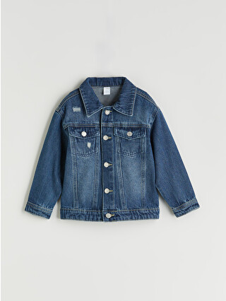 LCW Kids Collared Neck Boys' Denim Jacket - W52369Z1-H45 | LC Waikiki
