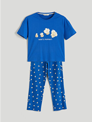 Mid Blue Printed