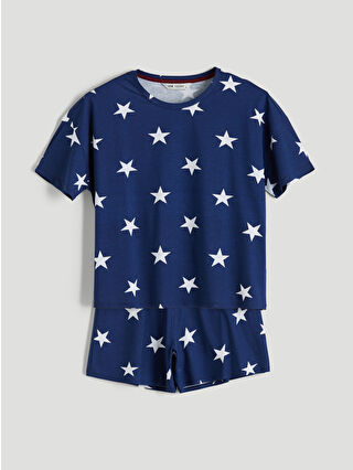 Light Navy Printed