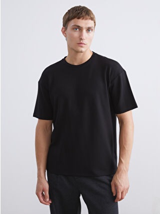 LCW Vision Siyah Bisiklet Yaka Erkek Tişört - W54467Z8-CVL | LCW