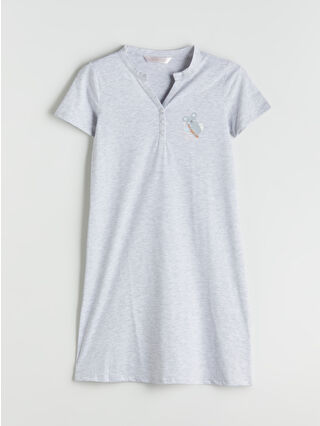 Grey Melange Printed