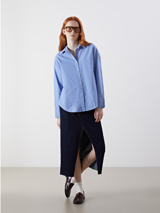 XSIDE Striped Oversize Oxford Women's Shirt - W54684Z8-LEN | LC