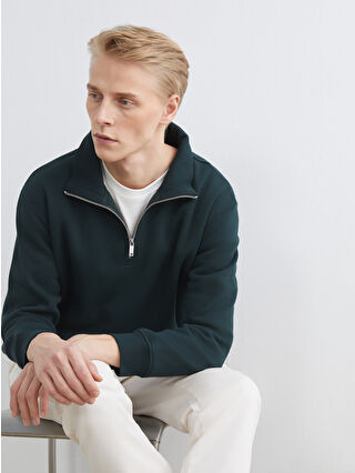 LCW Vision Zippered Funnel Neck Men's Thick Sweatshirt - W55117Z8