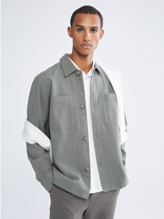 ジャケット・アウター tanakadaisuke silver l shirt jacket LCW Vision Regular Fit Long Sleeve Gabardine Men's Shirt Jacket