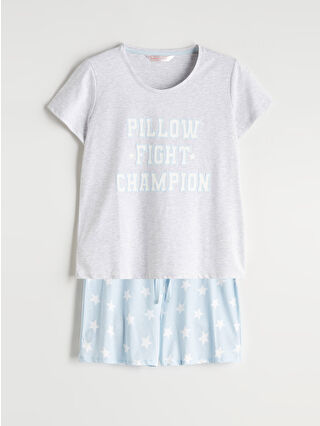 Light Blue Printed