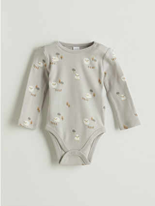 Açık Gri Baskılı