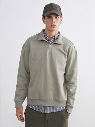 ʚ⟡.·ℓσνє✧︎*ɞ  XSIDE Oversize Stand Up Collar Long Sleeve Men's Sweatshirt